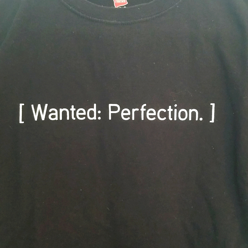 Wanted:Perfection Graphic T-Shirt, Men's L, Black